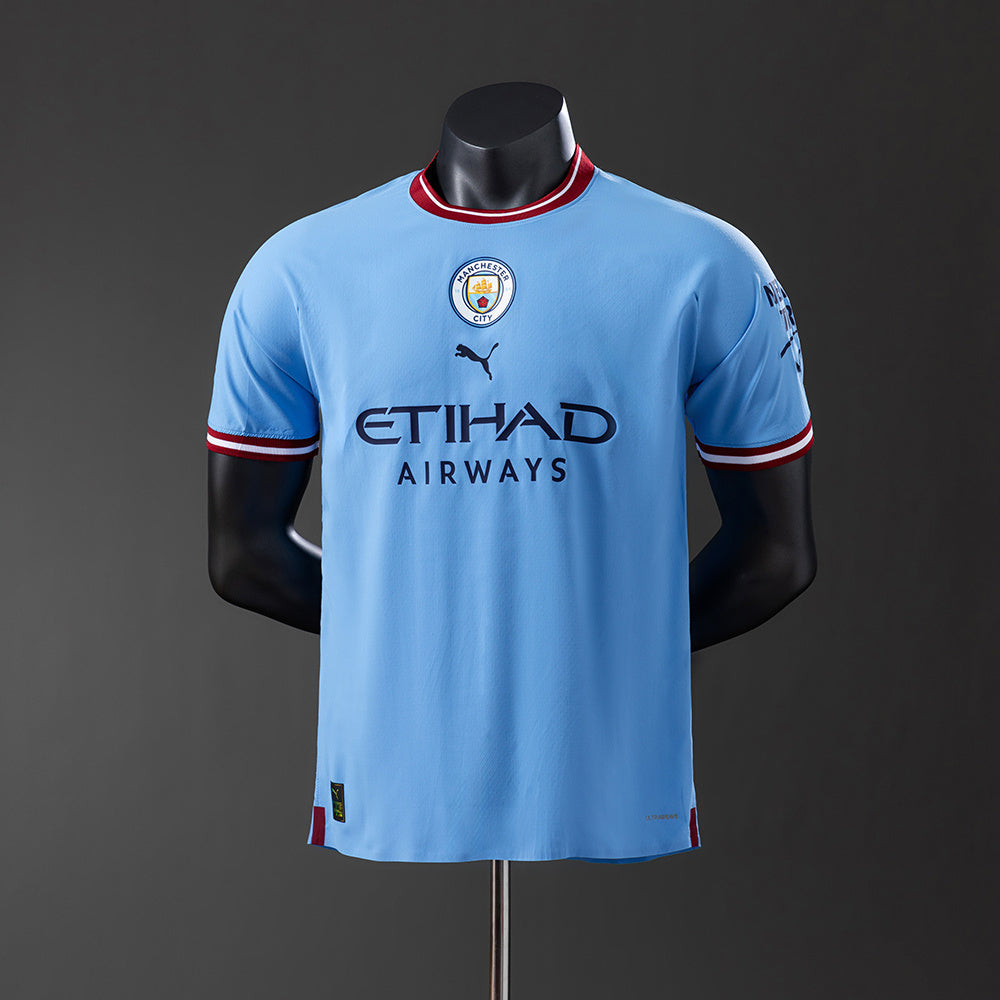 Manchester City 22-23 Home Player Version Retro Jersey detail