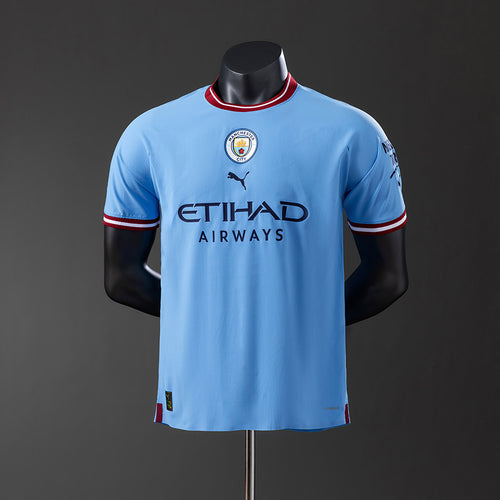 Manchester City 22-23 Home Player Version Retro Jersey detail