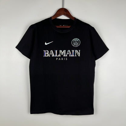 23-24 PSG Cotton T-Shirt Black detail