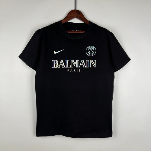 23-24 PSG Cotton T-Shirt Black detail