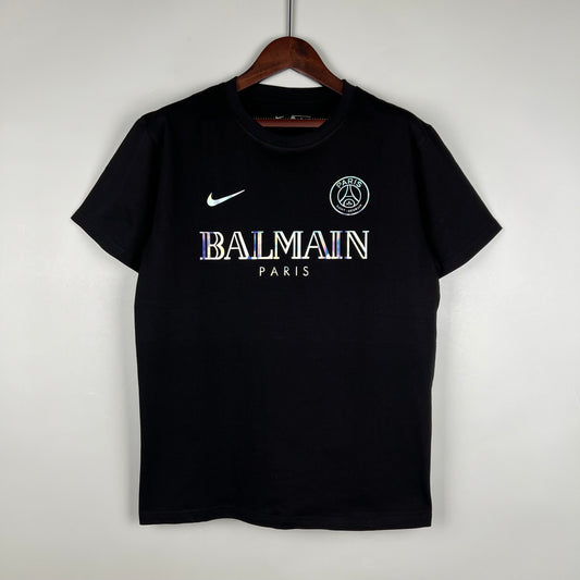 23-24 PSG Cotton T-Shirt Black detail