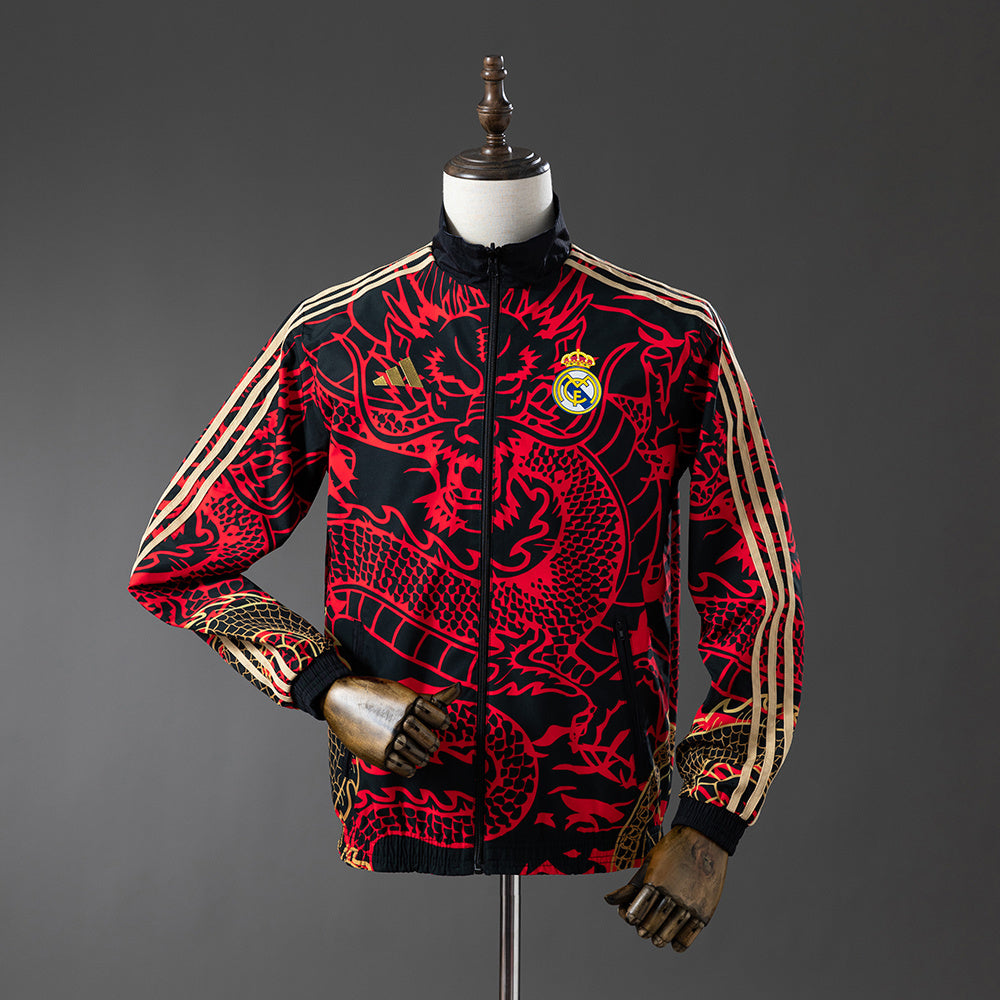 Real Madrid Reversible Jacket Windbreaker - Red & Heiss detail