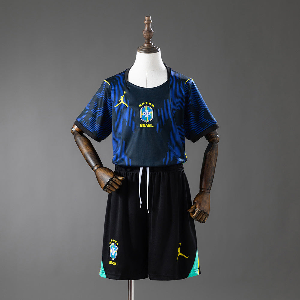 Brazil 2026 Away Kids Kit Jersey detail