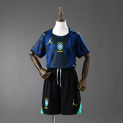 Brazil 2026 Away Kids Kit Jersey detail