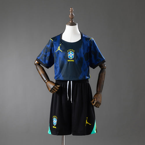 Brazil 2026 Away Kids Kit Jersey detail