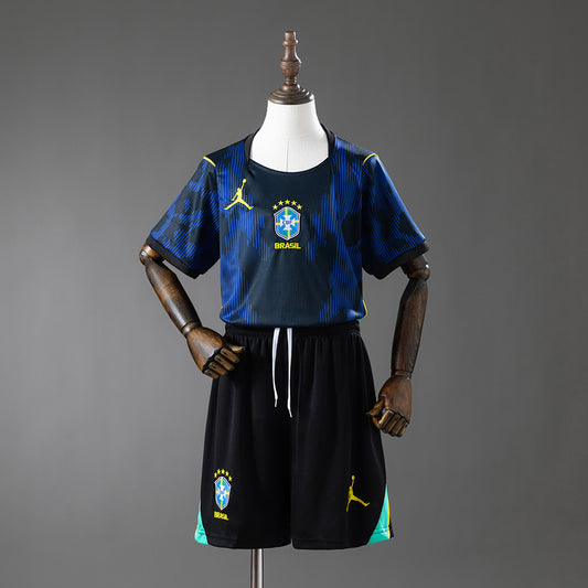 Brazil 2026 Away Kids Kit Jersey detail