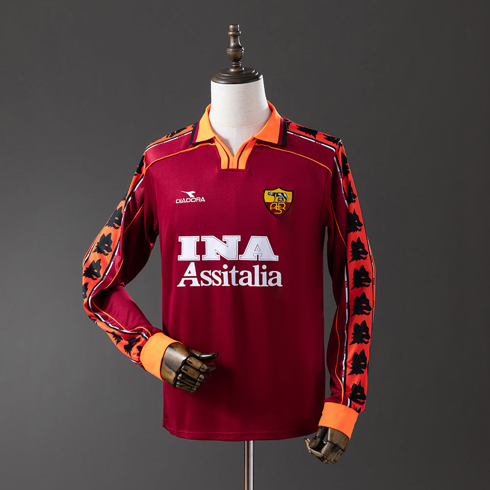 Roma 98-99 Home Long Sleeve Retro Jersey detail
