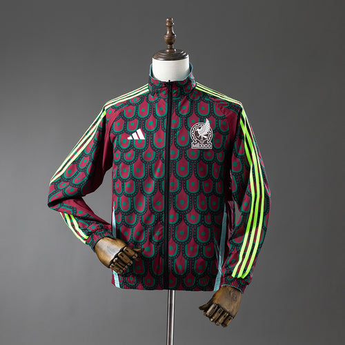 Mexico Reversible Jacket Windbreaker - Red & Sky Blue detail