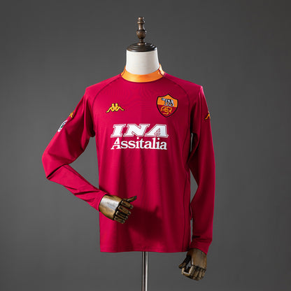 Roma 00-01 Home Long Sleeve Retro Jersey detail