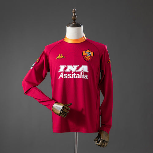 Roma 00-01 Home Long Sleeve Retro Jersey detail