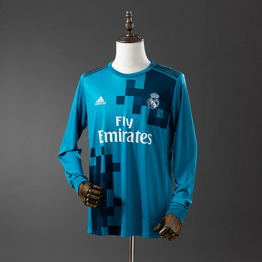 Retro Real Madrid 17-18 long sleeve third away detail