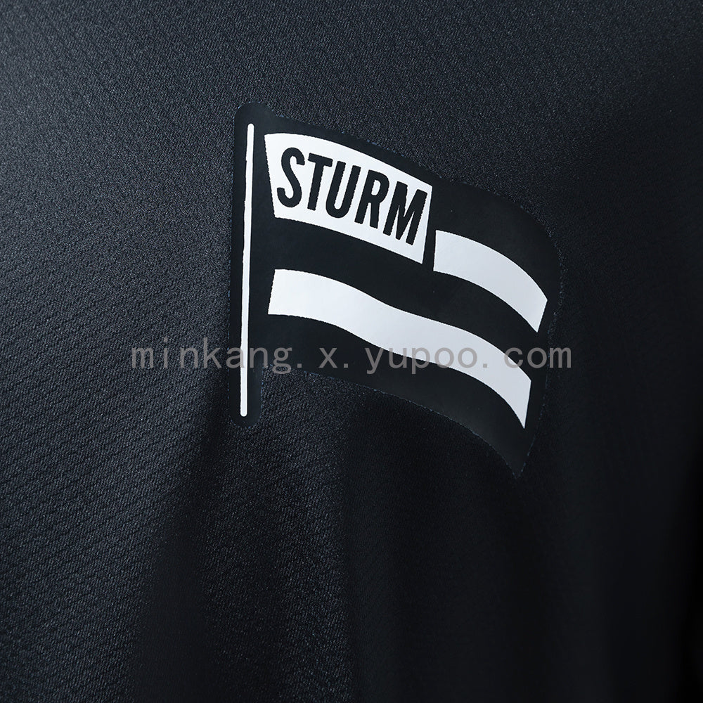 Sturm Graz 27-26 Stop Violence Against Women Special Kit Released Jersey detail
