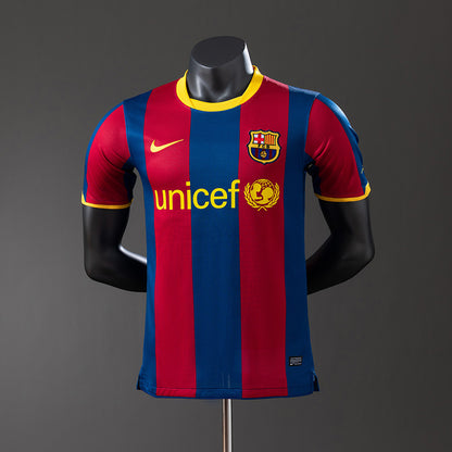 Barcelona 10-11 Home Long Sleeve Player Version Retro Jersey detail