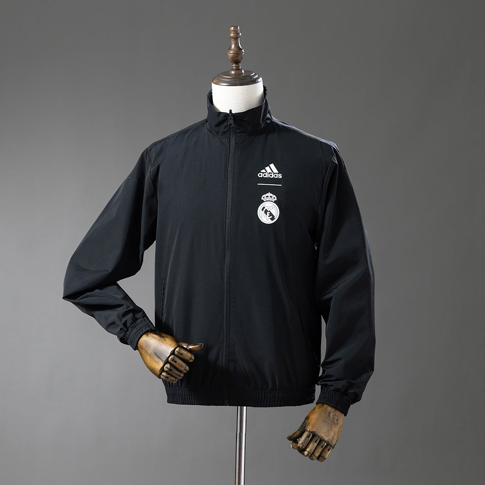 Real Madrid Reversible Jacket Windbreaker - Black&Black Dragon detail