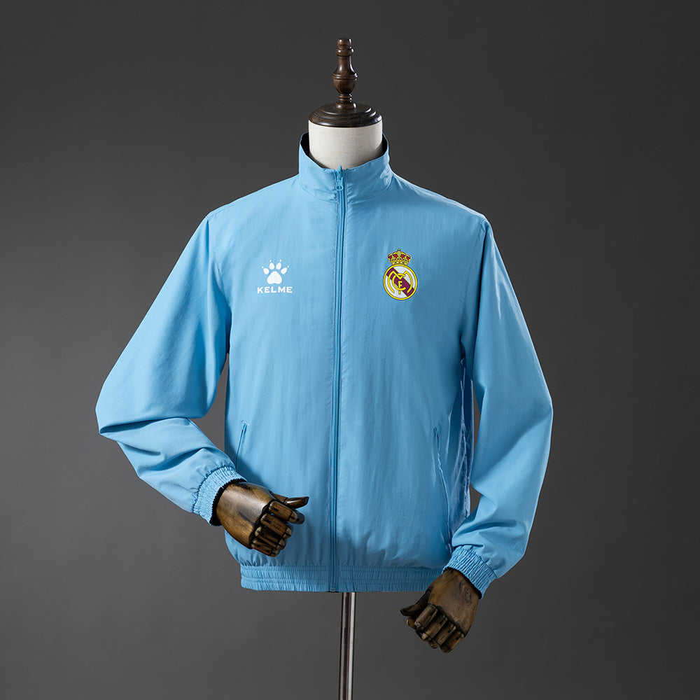 Real Madrid Reversible Jacket Windbreaker - Navy & Sky Blue detail