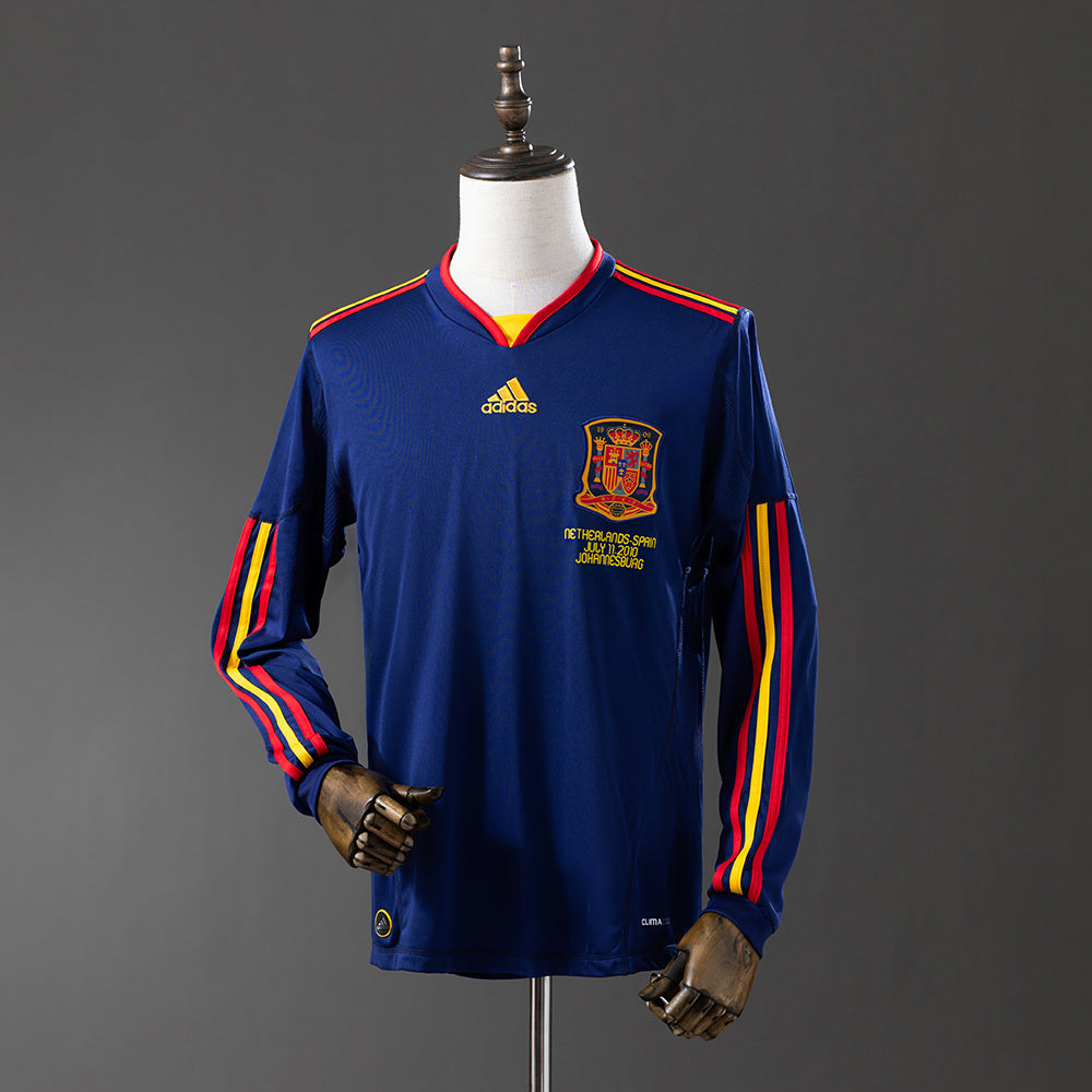 Retro long sleeve Spain 2010 away detail