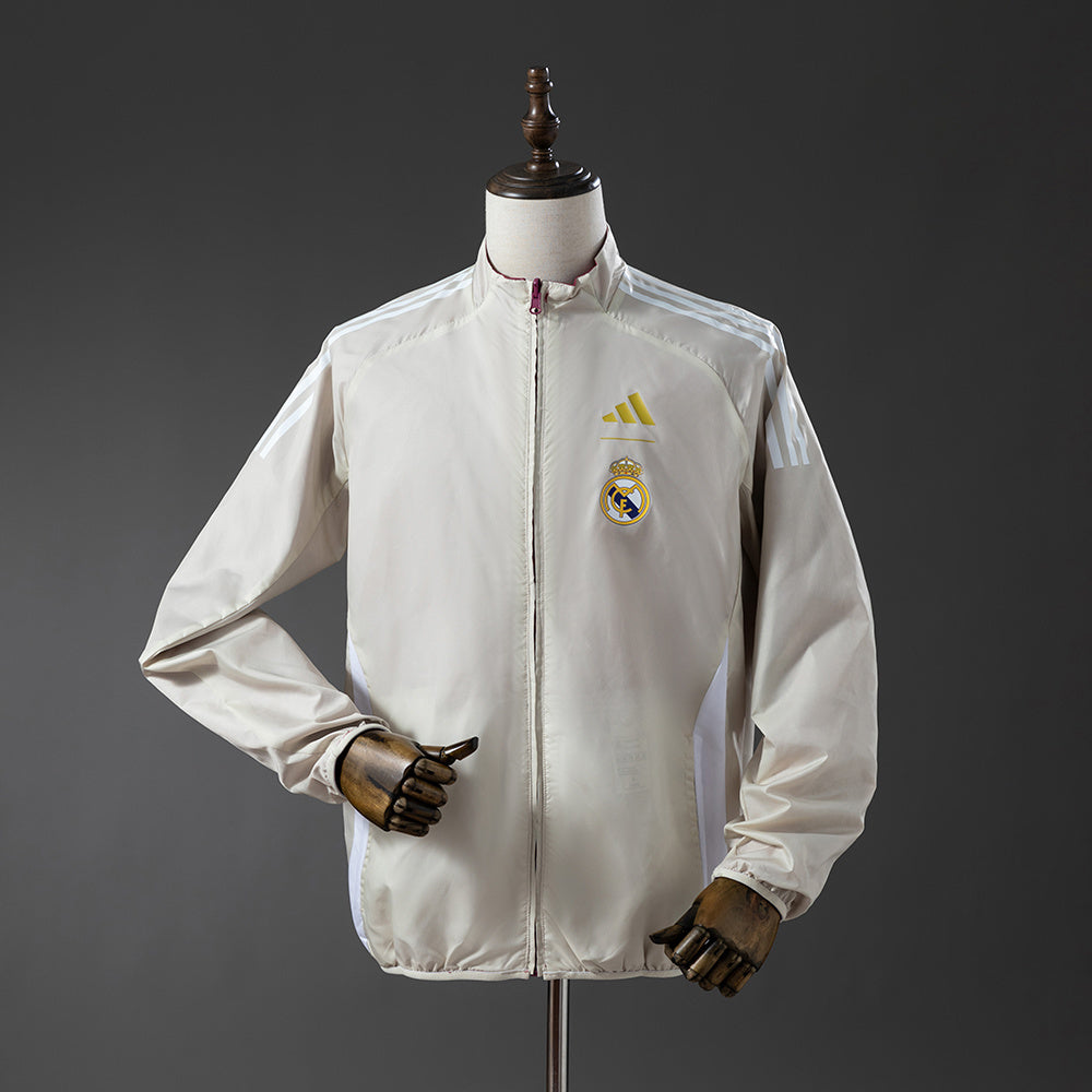 Real Madrid Reversible Jacket Windbreaker - Beige & Red detail