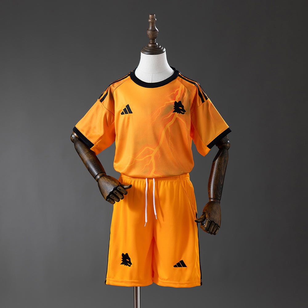 Roma 25-26 Away Kids Kit Jersey detail