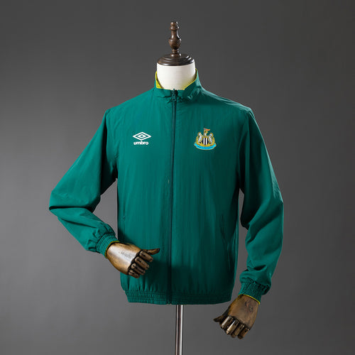 Newcastle United Reversible Jacket Windbreaker - Army Green & Yellow detail