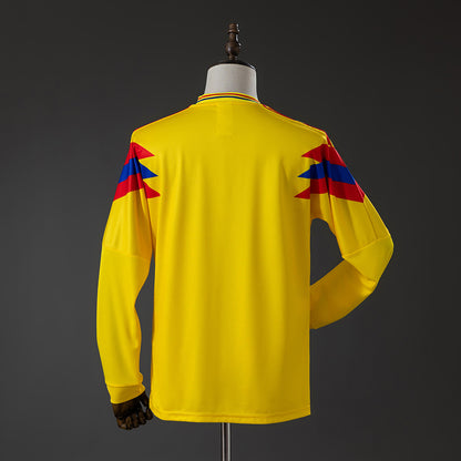 Colombia 1990 Originals Retro Home Long Sleeve Jersey detail