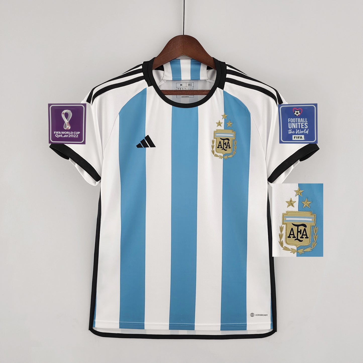 2022 Argentina 3-star World Cup jersey home detail