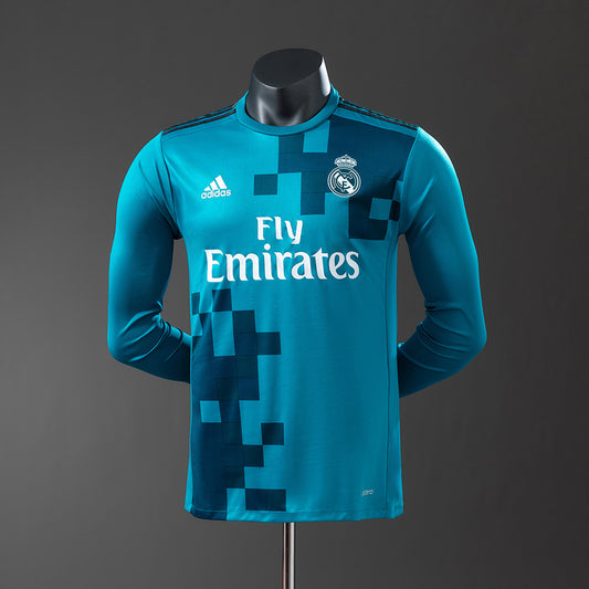 Real Madrid 17-18 Third Away Long Sleeve Player Version Retro Jersey detail