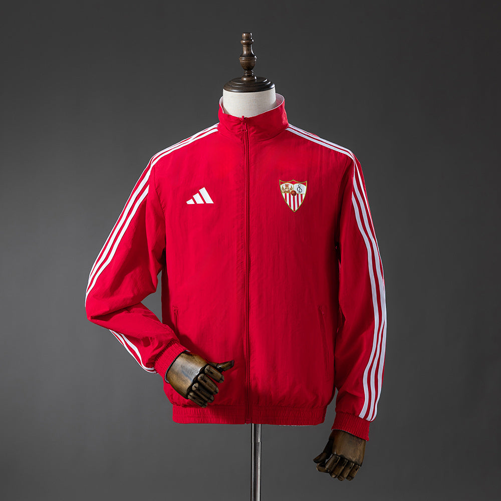 Sevilla Reversible Jacket Windbreaker - Red & White detail