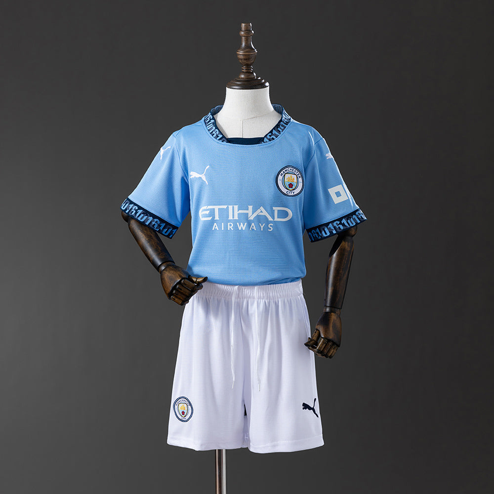 Manchester City 24-25 Home kids kit Jersey SZIE 16-28 detail