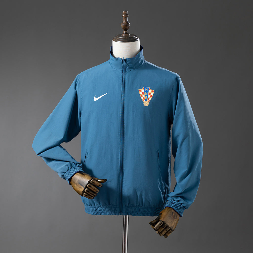 Croatian Reversible Jacket Windbreaker - Navy Blue & Sky Blue detail