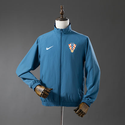 Croatian Reversible Jacket Windbreaker - Navy Blue & Sky Blue detail