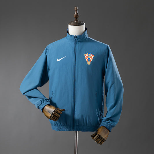 Croatian Reversible Jacket Windbreaker - Navy Blue & Sky Blue detail