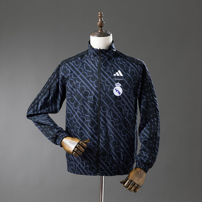 Real Madrid Reversible Jacket Windbreaker - Red & Heiss detail
