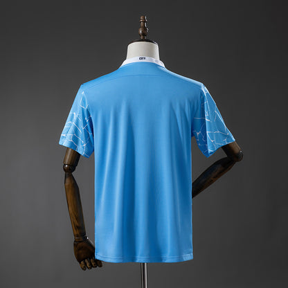 Manchester City 20-21 Home Retro Jersey detail