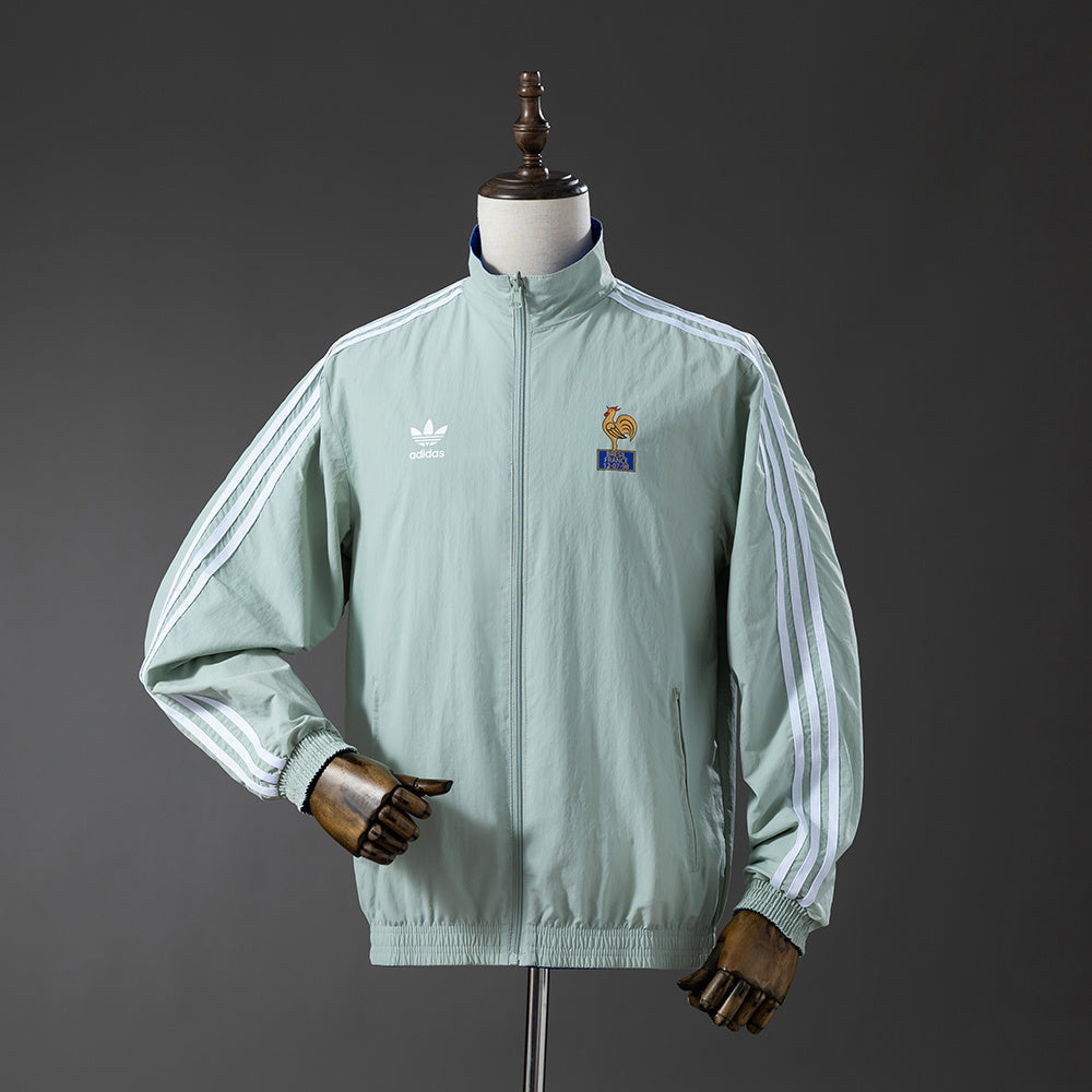 French Reversible Jacket Windbreaker - Blue & Mint Green detail