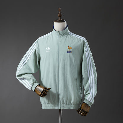 French Reversible Jacket Windbreaker - Blue & Mint Green detail