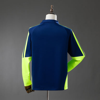 Scotland 2026 Training Top Navy Blue & Fluorescent Green detail