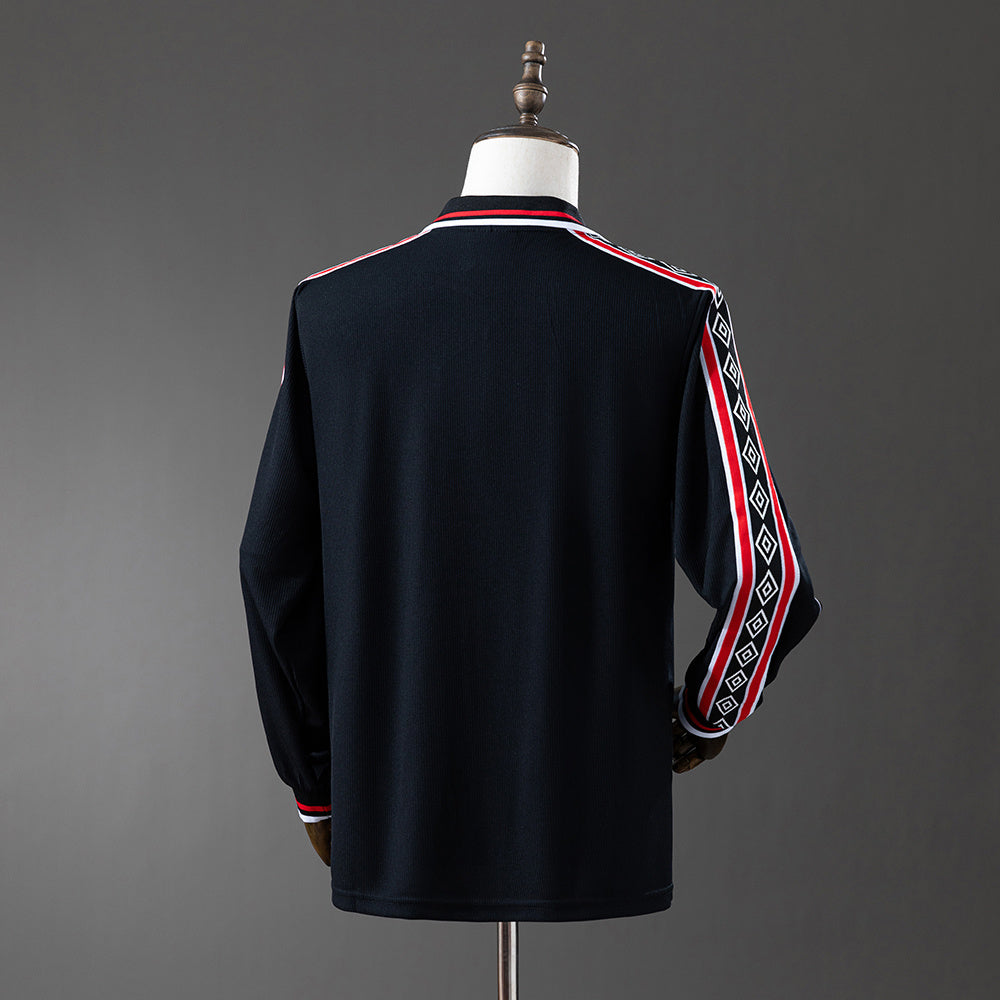 M-U 1998-99 Black Long Sleeve Retro Jersey