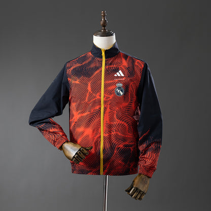 Real Madrid Reversible Jacket Windbreaker - Yellow & Red detail