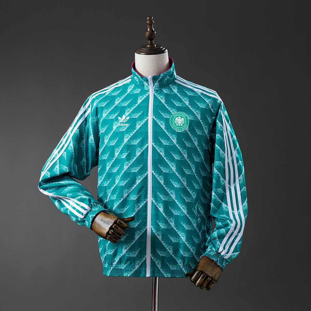 German Reversible Jacket Windbreaker - Green & Purple detail