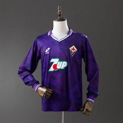 Fiorentina 92-93 Home Long Sleeve Retro Jersey detail