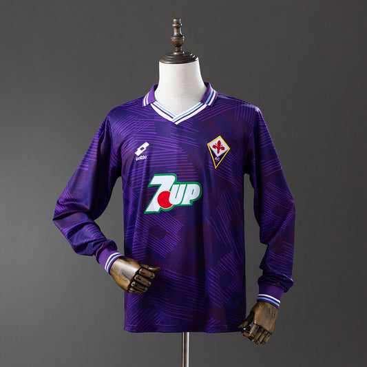 Fiorentina 92-93 Home Long Sleeve Retro Jersey detail