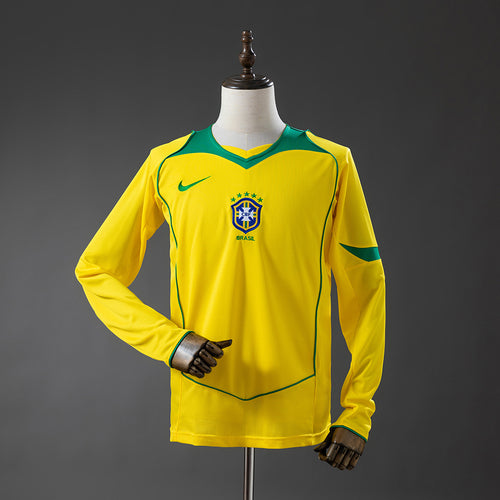 Brazil 2004 Home Long-Sleeved Retro Jersey detail