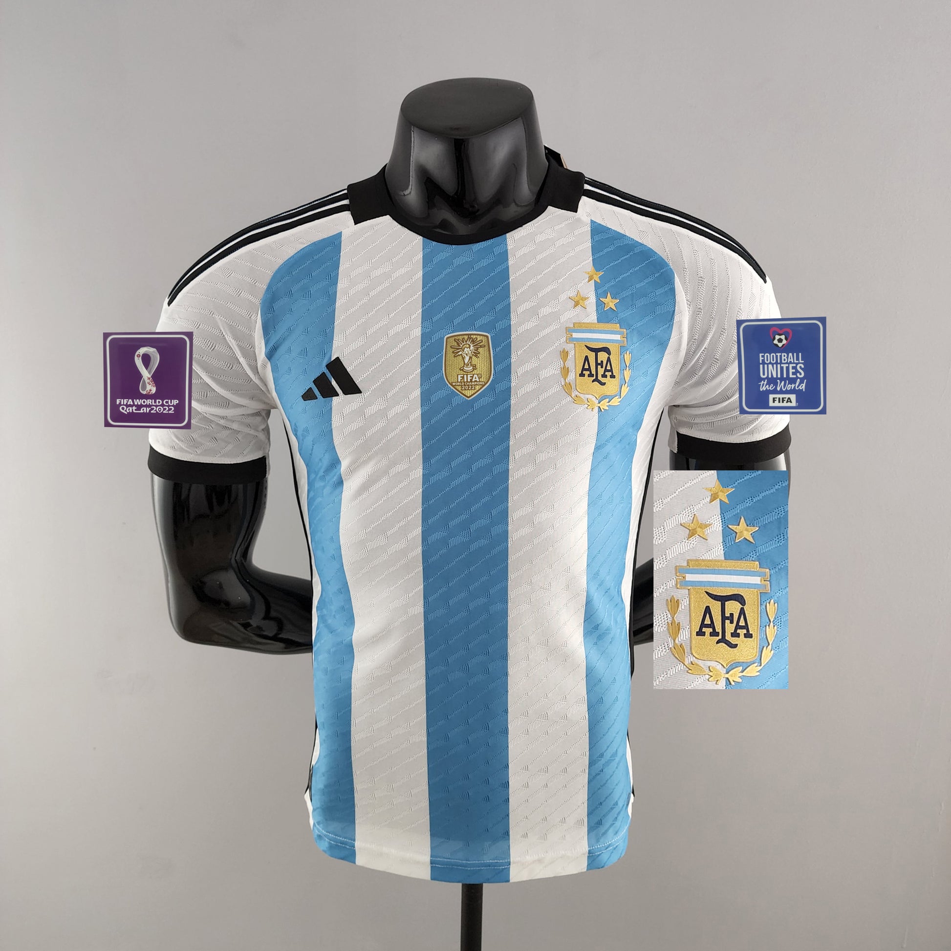 2022 Argentina 3-star World Cup jersey home detail