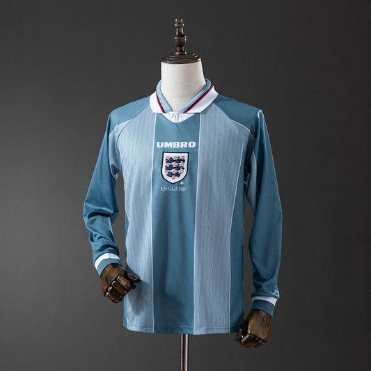 England 1996 Away Long Sleeve Retro Jersey detail
