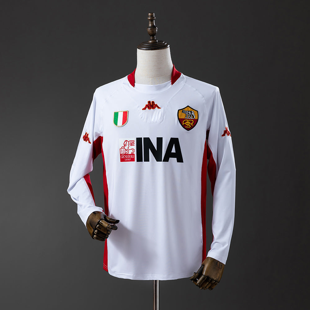 Roma 2001-02 Away Long Sleeve Retro Jersey detail