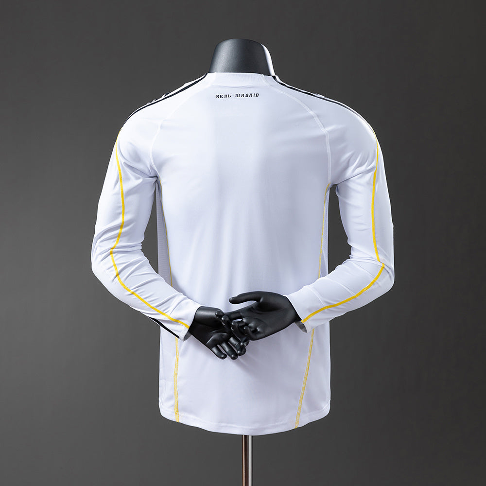 Real Madrid 0910 Home Long Sleeve Player Version Retro Jersey