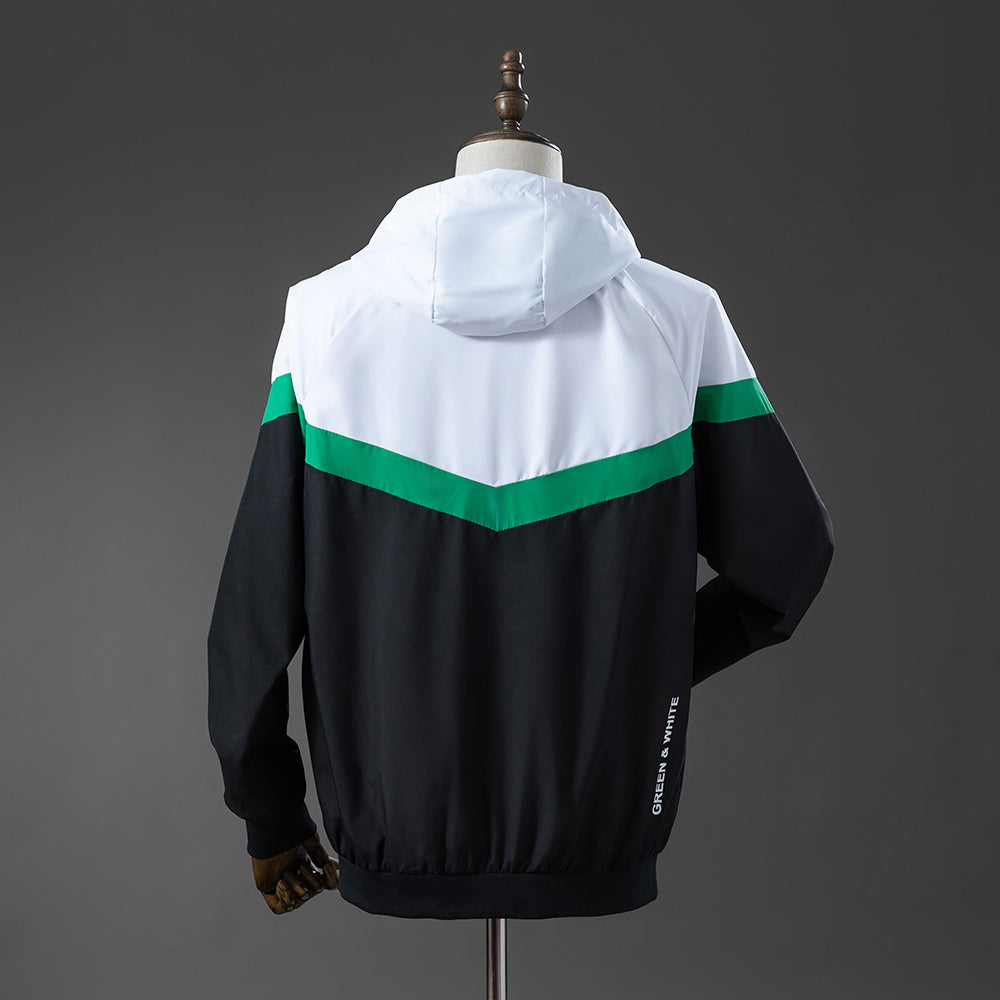 Real Betis Windbreaker - Fern Green & White & Black detail