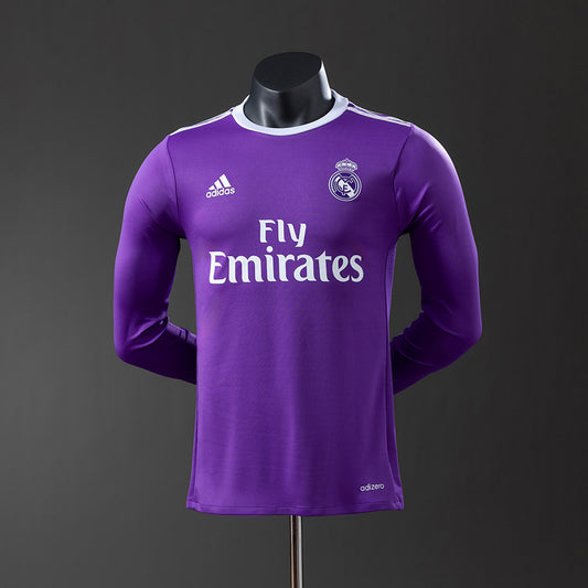 Real Madrid 16-17 Away Long Sleeve Player Version Retro Jersey detail