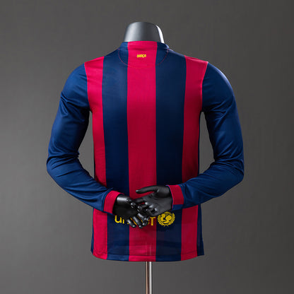 Barcelona 14-15 Home Long Sleeve Player Version Retro Jersey