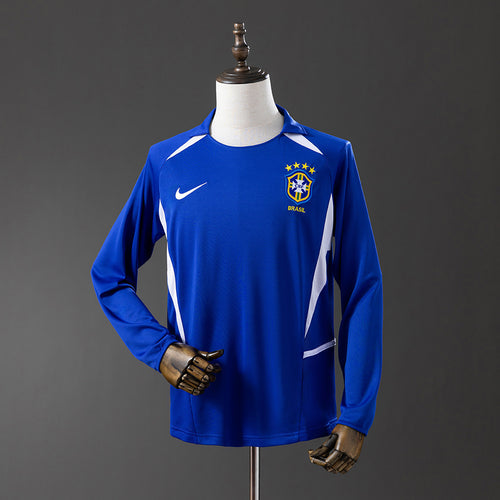 Brazil 2002 Away Long Sleeve Retro Jersey detail